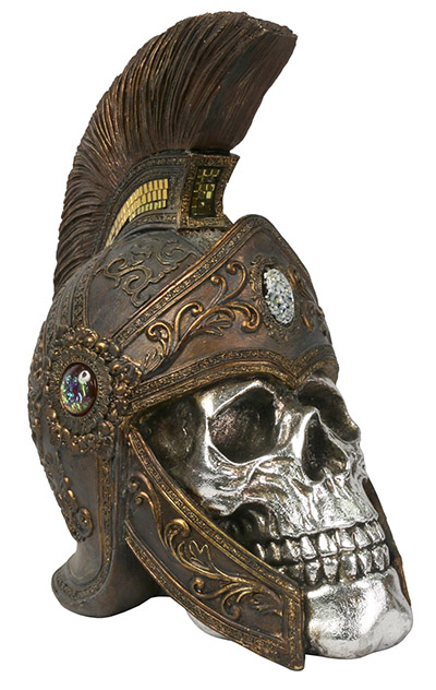 Resin Skull With Helmet